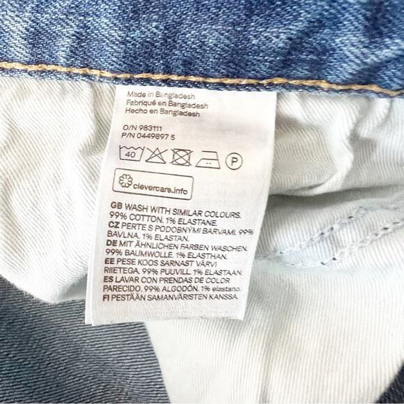 H&M &Denim Distressed Slim Low Waist Button Fly 5 Pocket Jeans Men’s 32x30 - Picture 8 of 8